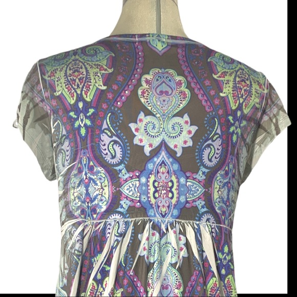 🌹2X$30🌹 One World Purple Multicolor Top Size M - Picture 9 of 10